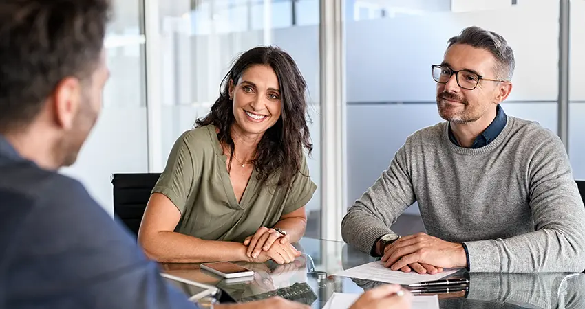 couple meeting with banker